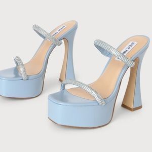 Steve Madden Zayne-R Blue Rhinestone Platform High Heel